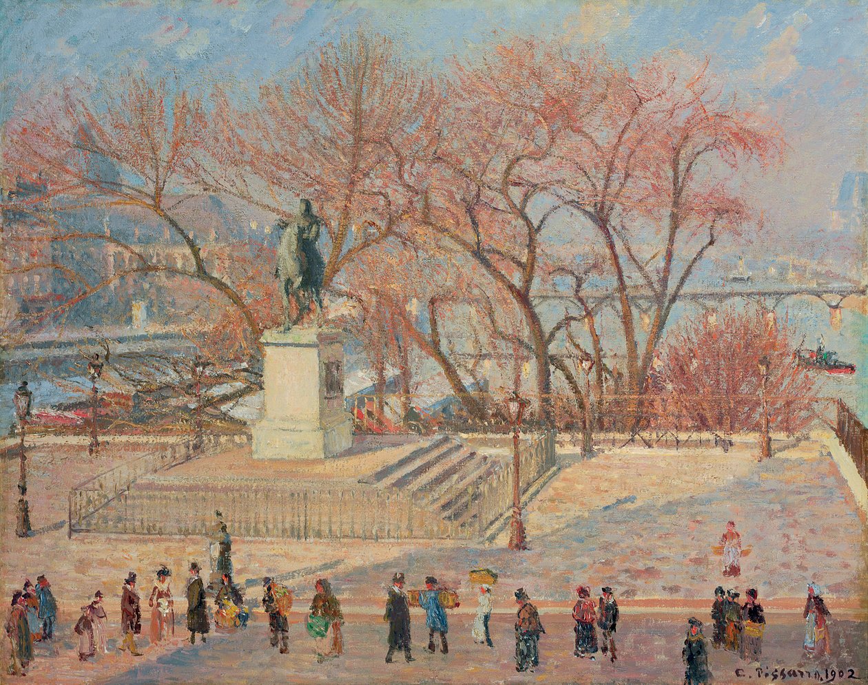 Statue av Henrik IV, morgen, sol; Statue av Henri IV, matin, soleil, 1902 av Camille Jacob Pissarro