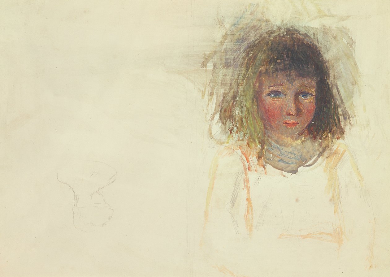 The Artists Son Georges, ca. 1880 (wc og grafitt på kraftig vevd papir) av Camille Jacob Pissarro