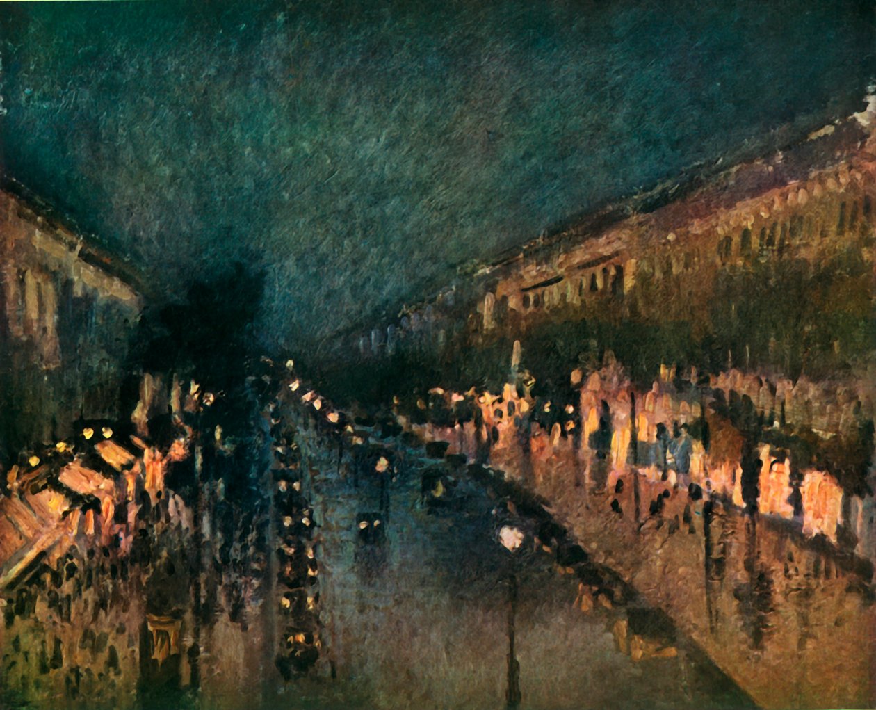 Boulevard Montmartre om natten, 1897, 1937. av Camille Jacob Pissarro