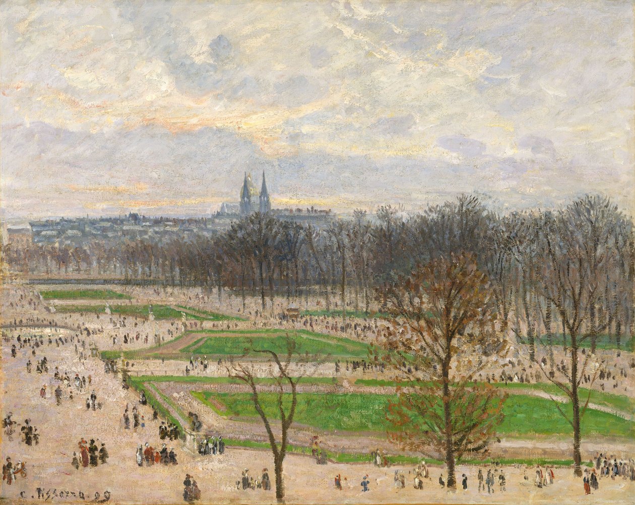 Tuilerienes hage på en vinterettermiddag, 1899 av Camille Jacob Pissarro