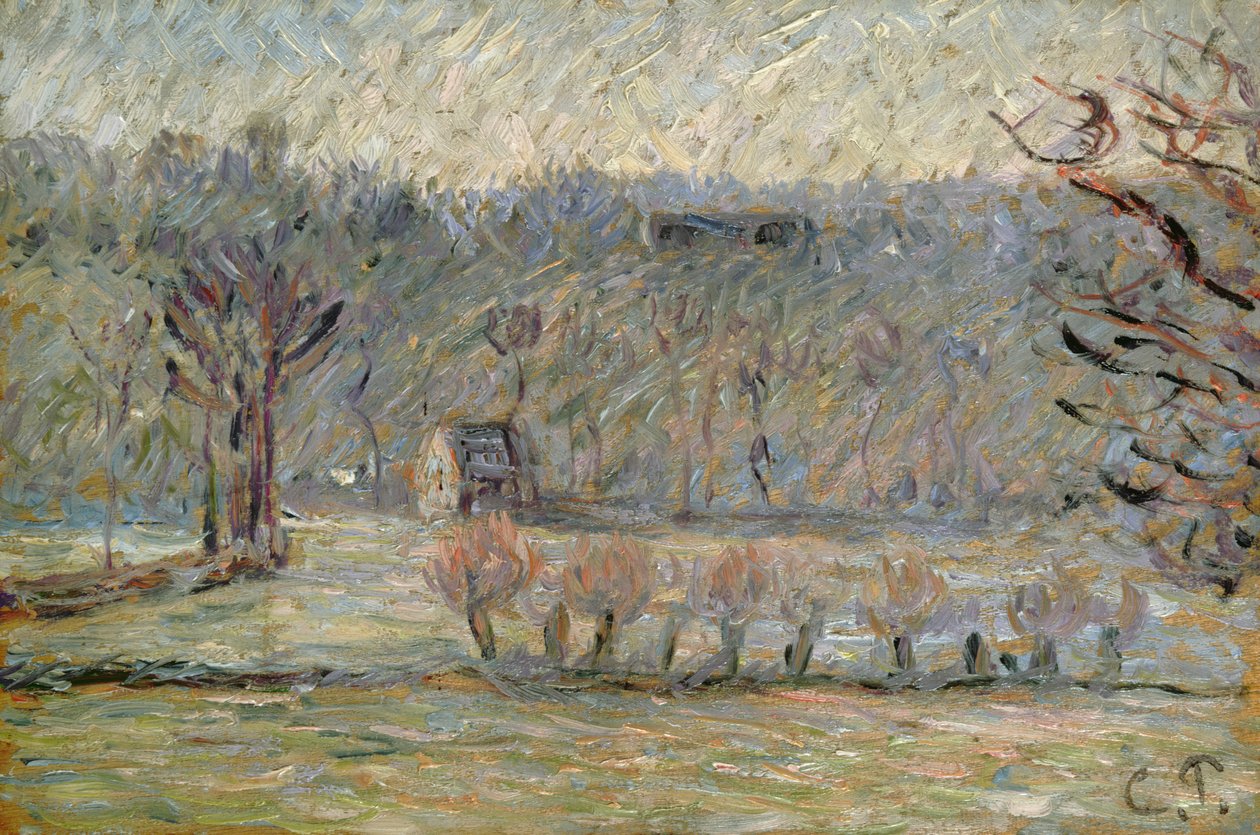 The Hill at Vaches, Bazincourt, ca. 1890 av Camille Jacob Pissarro