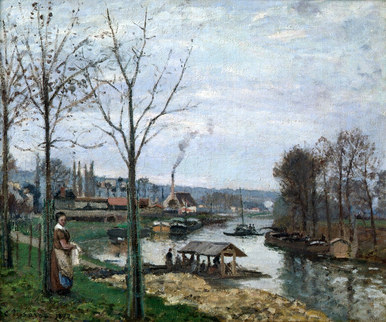 The Laundrette, Port Marly, 1872. av Camille Jacob Pissarro