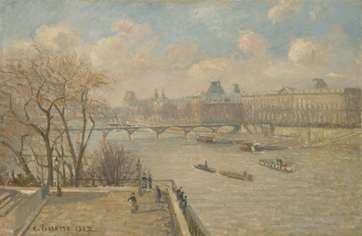 Louvre fra Pont Neuf, 1902 av Camille Jacob Pissarro