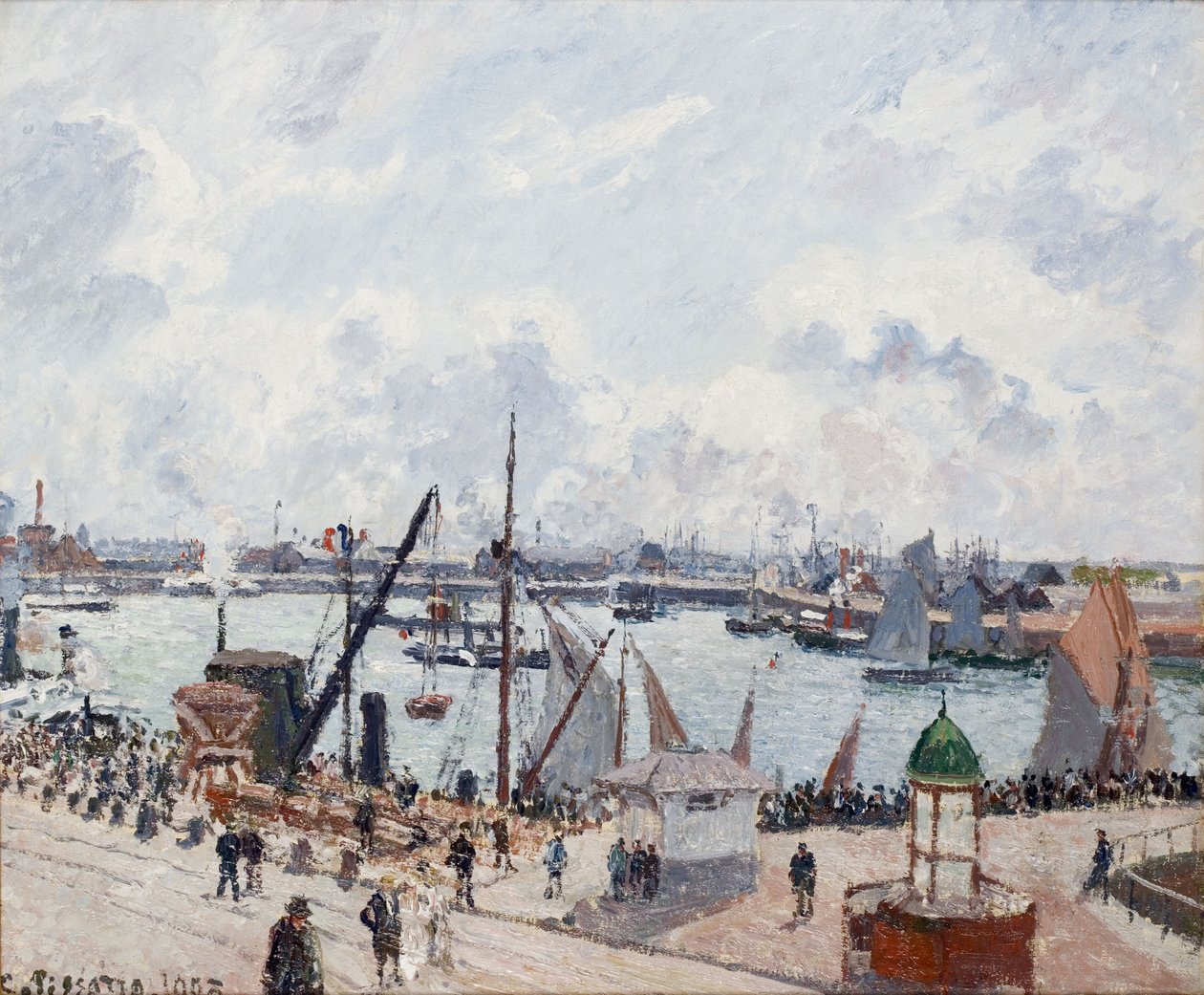 Den ytre havnen i Le Havre. Morgen. Sol av Camille Jacob Pissarro