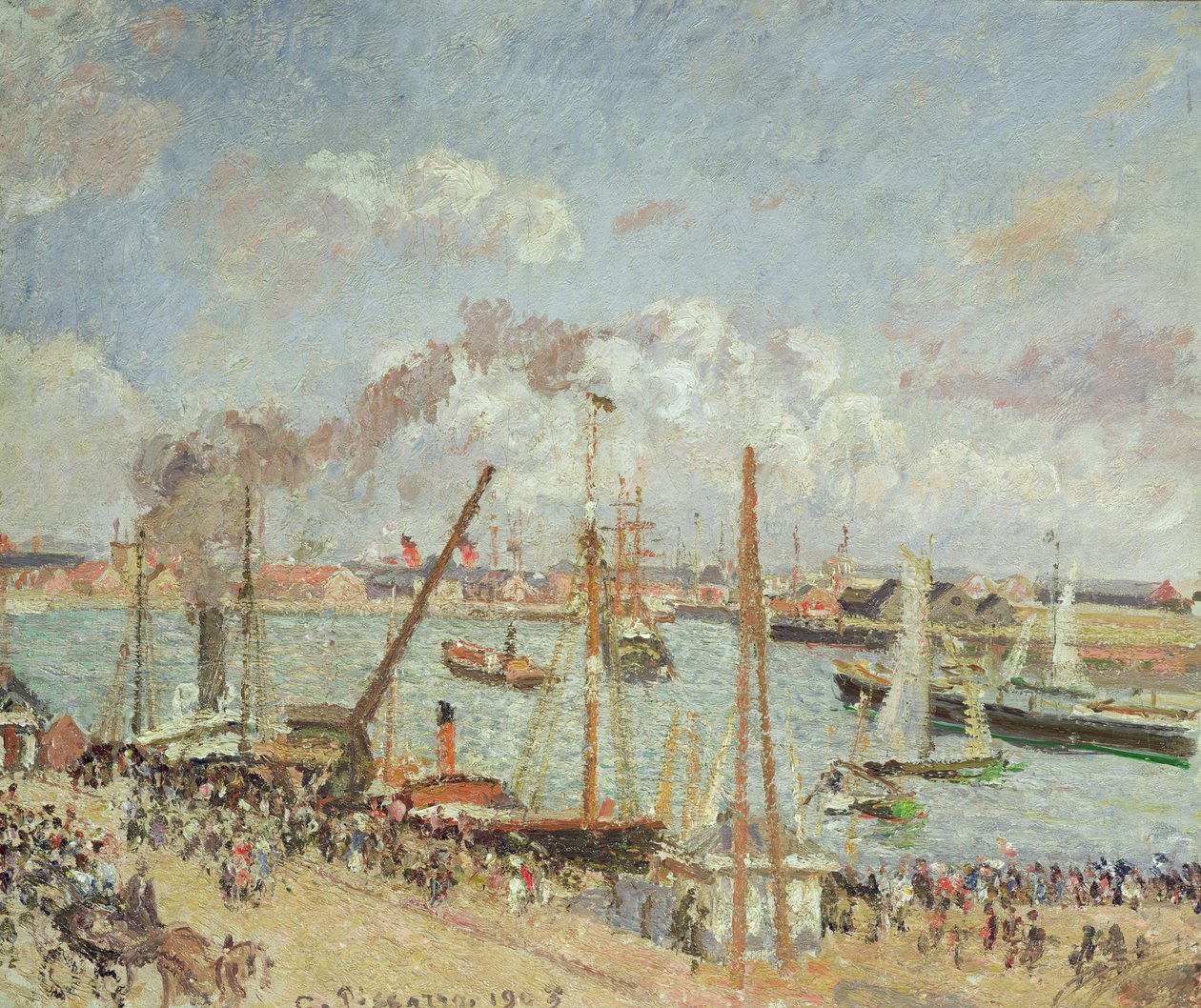 Havnen i Le Havre, ettermiddag, søn, 1903 av Camille Jacob Pissarro