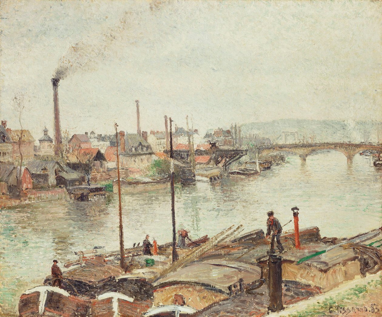 Port of Rouen, 1883 av Camille Jacob Pissarro