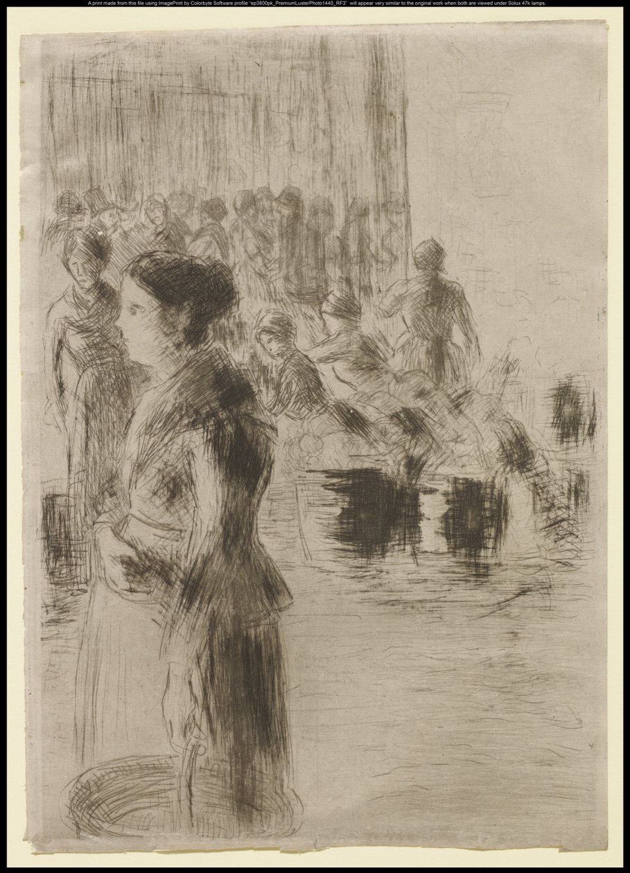 The Servant Girl Marketing, 1888 av Camille Jacob Pissarro
