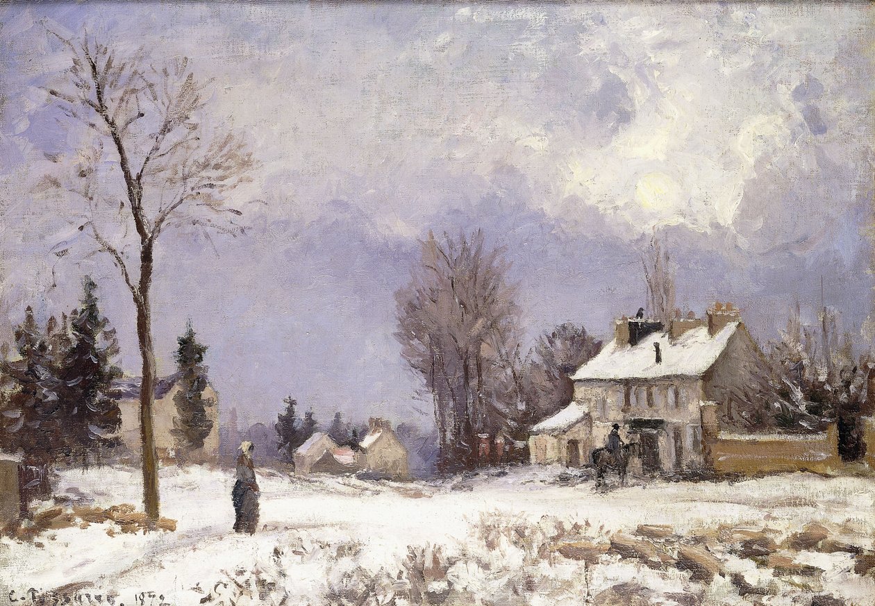 Versailles-veien ved Saint-Germain ved Louveciennes, 1872 av Camille Jacob Pissarro