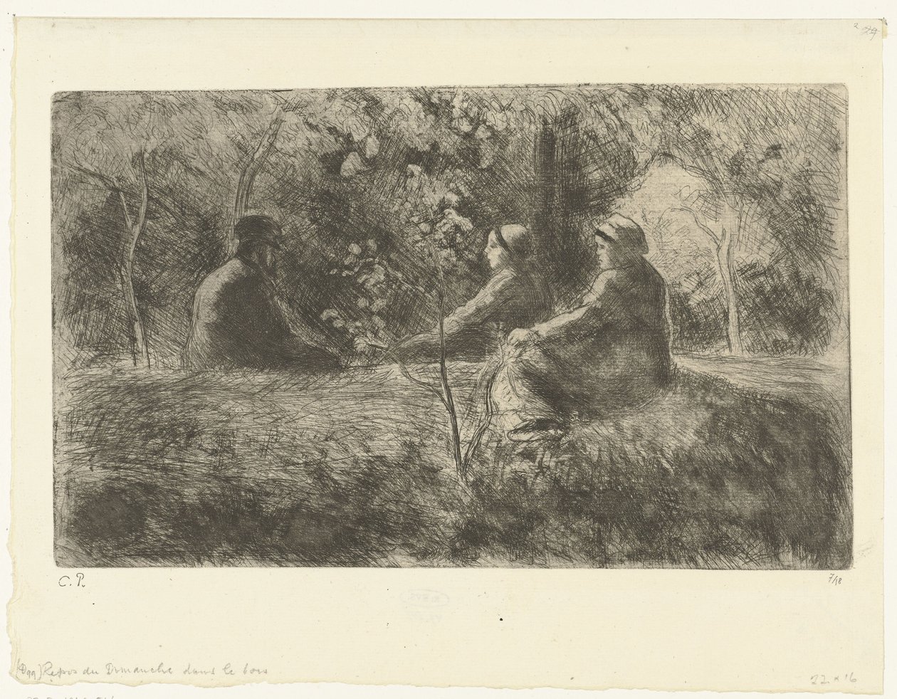 Zondagse rust in het bos Søndagshvile i skogen av Camille Jacob Pissarro