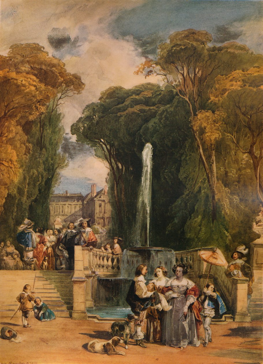 Garden of a French Chateau, 1832, 1938 av Camille Joseph Etienne Roqueplan