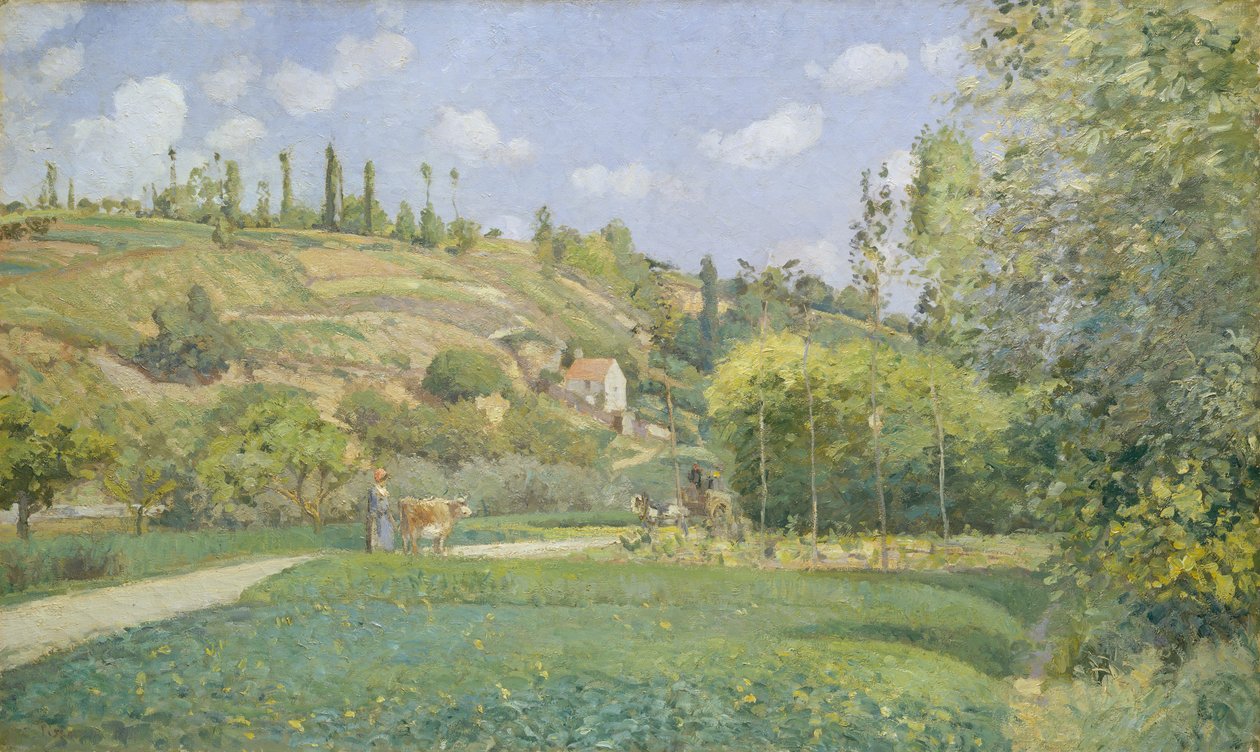 En kuhyr i Valhermeil, Auvers-sur-Oise, 1874. av Camille Jacob Pissarro