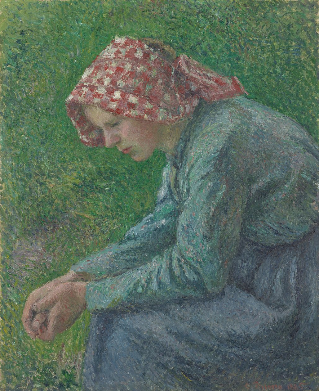 En sittende bondekvinne av Camille Pissarro