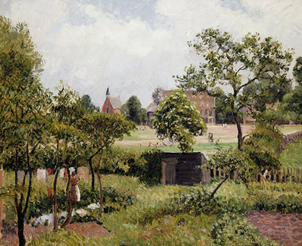 Utsikt over Stamford Brook Common; Vue de Stamford Brook Common, 1897 av Camille Jacob Pissarro