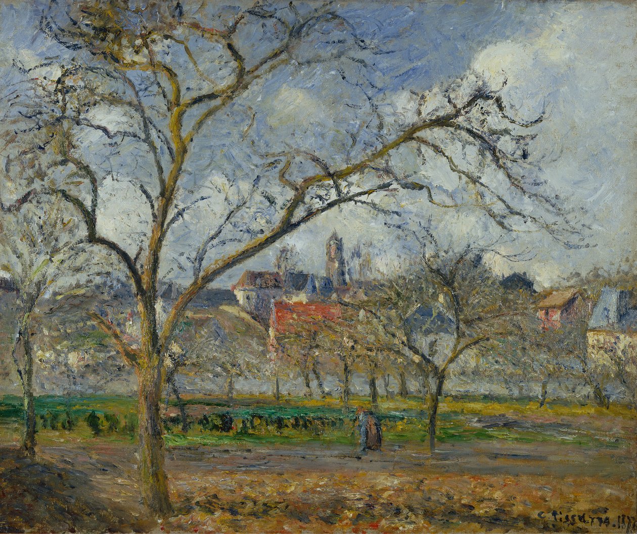 En frukthage i Pontoise om vinteren av Camille Pissarro
