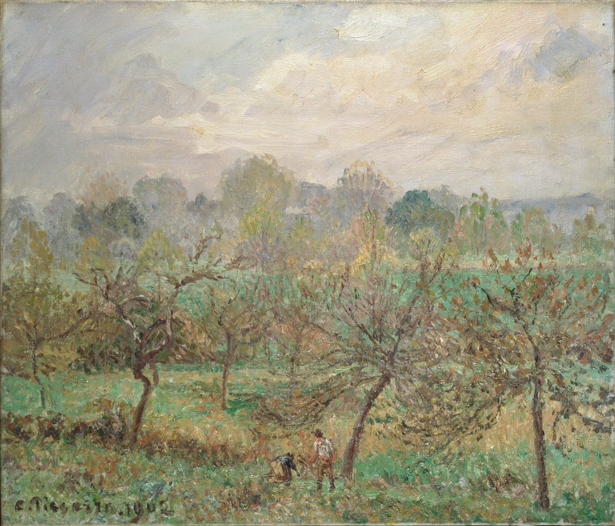 Høst, morgentåke, Éragny-sur-Epte, 1902 av Camille Pissarro
