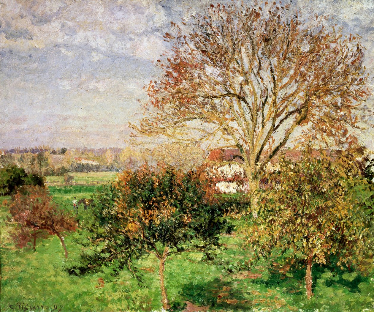 Høstmorgen på Èragny, 1897 av Camille Jacob Pissarro