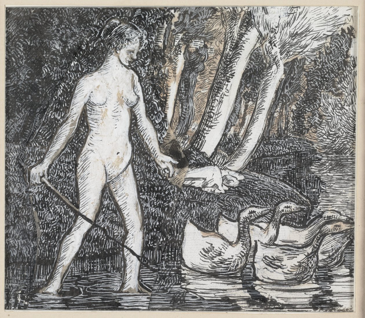 Bader med gjess, 1895 av Camille Jacob Pissarro