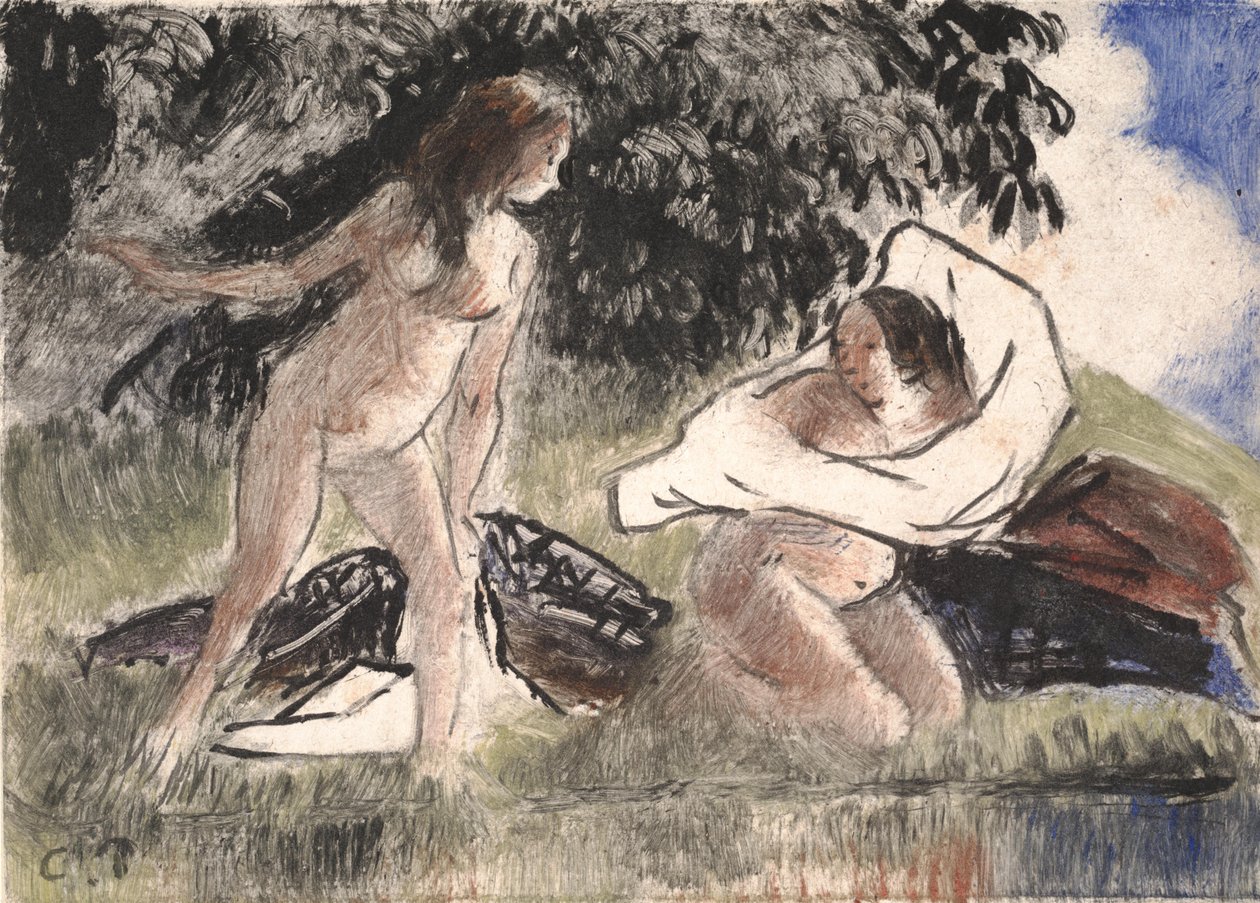Badende av Camille Jacob Pissarro