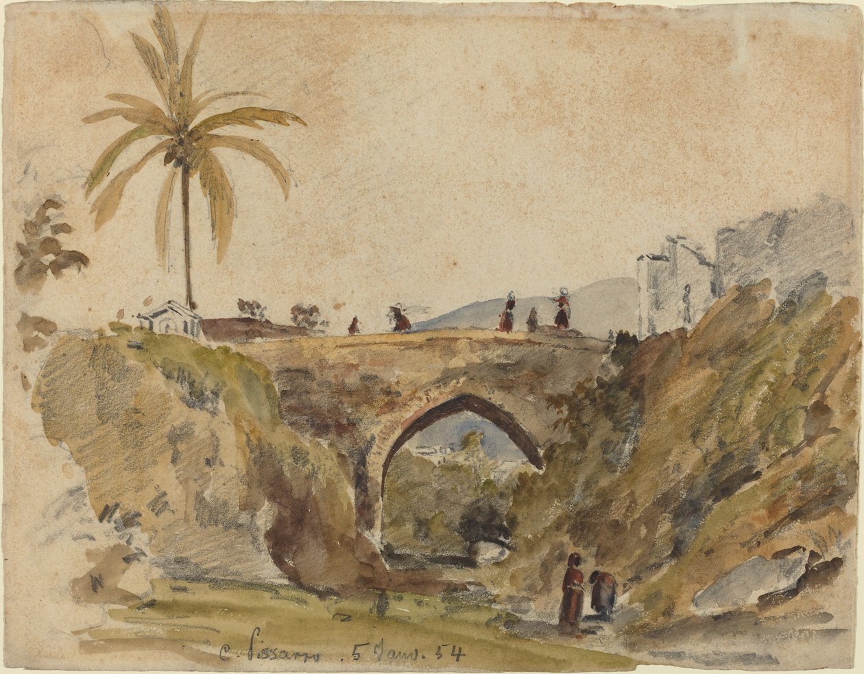 Broen ved Caracas av Camille Pissarro