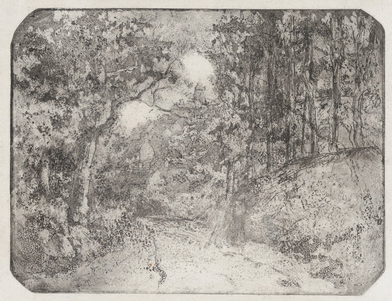 Sti under skogen i Pontoise, 1879. av Camille Pissarro