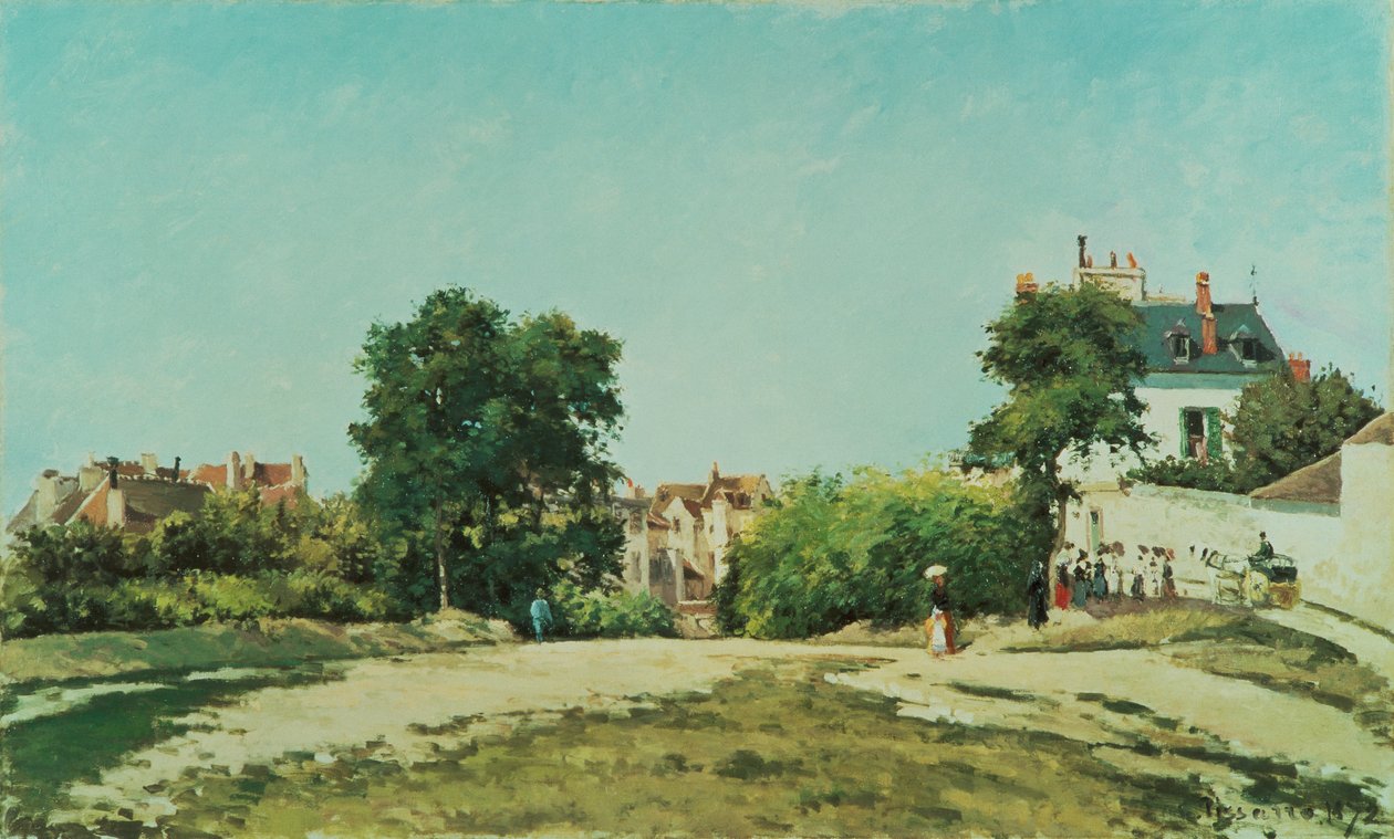 Rydding av den gamle kirkegården i Pontoise (Place du vieux cimetiere a Pontoise) av Camille Pissarro