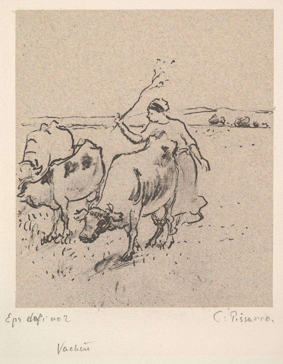 Cowherd, ca. 1899. av Camille Jacob Pissarro