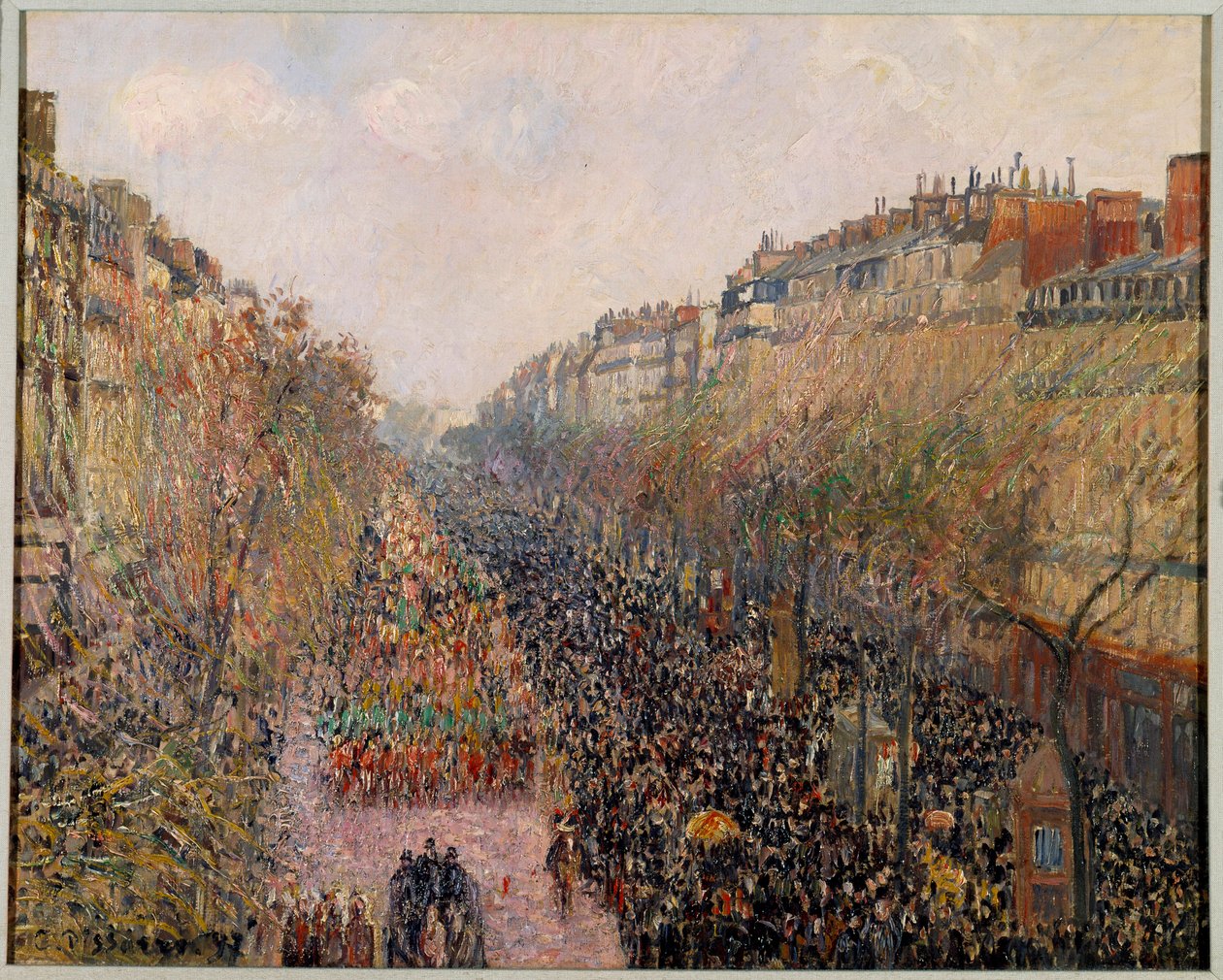 Day of Mardi Gras på Boulevard Montmartre i Paris i 1897 Maleri av Camille Pissarro (1830-1903) 1897 Los Angeles. Hammer Museum av Camille Jacob Pissarro