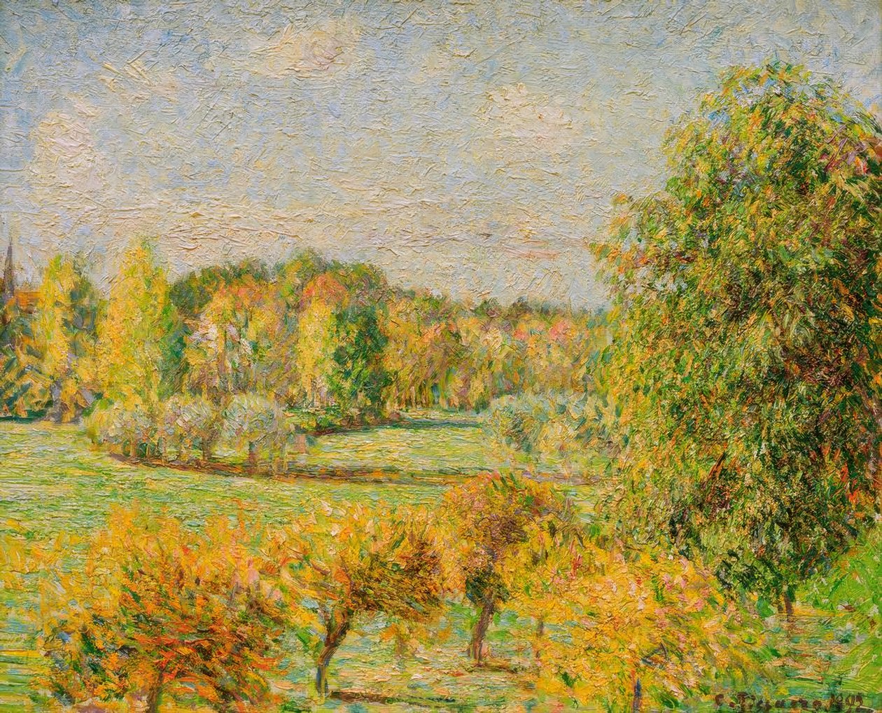 Høsteffekt, valnøtt, Eragny av Camille Pissarro