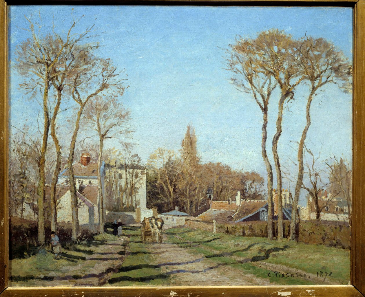 Inngang til landsbyen Voisins le Bretonneux Maleri av Camille Pissarro (1830-1903) 1872 Søn. 0,46x0,55 m Paris, Orsay-museet av Camille Jacob Pissarro