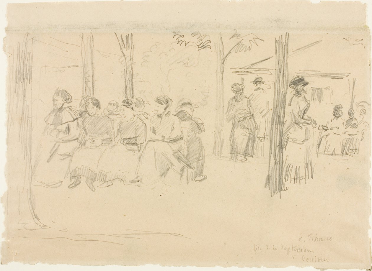 Fest på Pontoise av Camille Pissarro