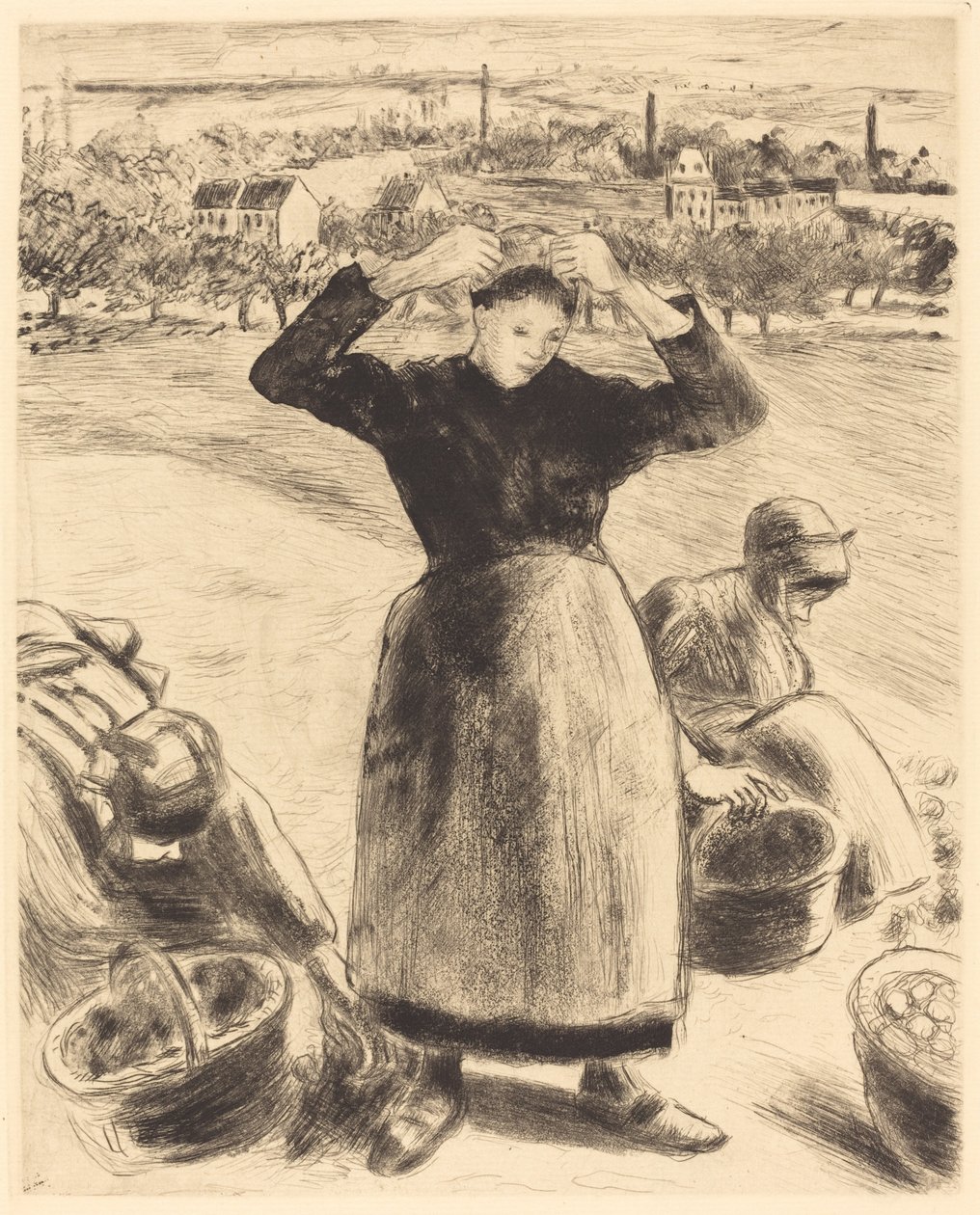 Samle poteter av Camille Pissarro