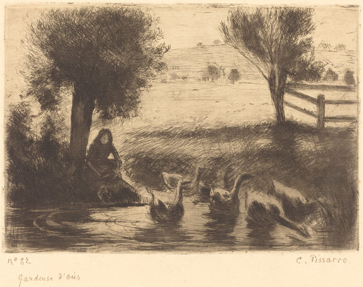 Gåsejente av Camille Pissarro
