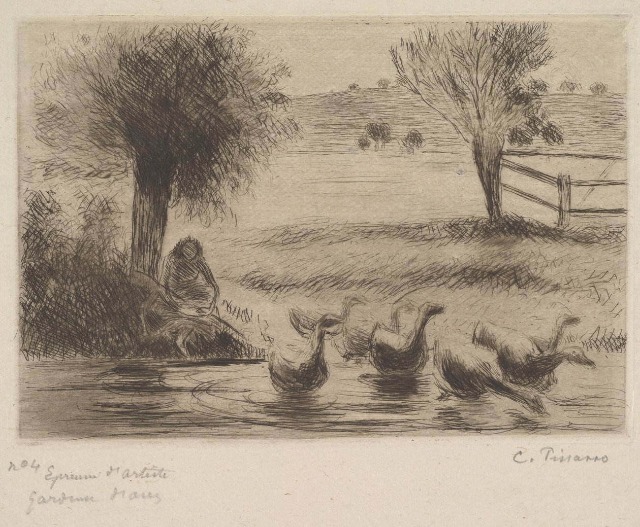 Gåsejente, 1888. av Camille Jacob Pissarro