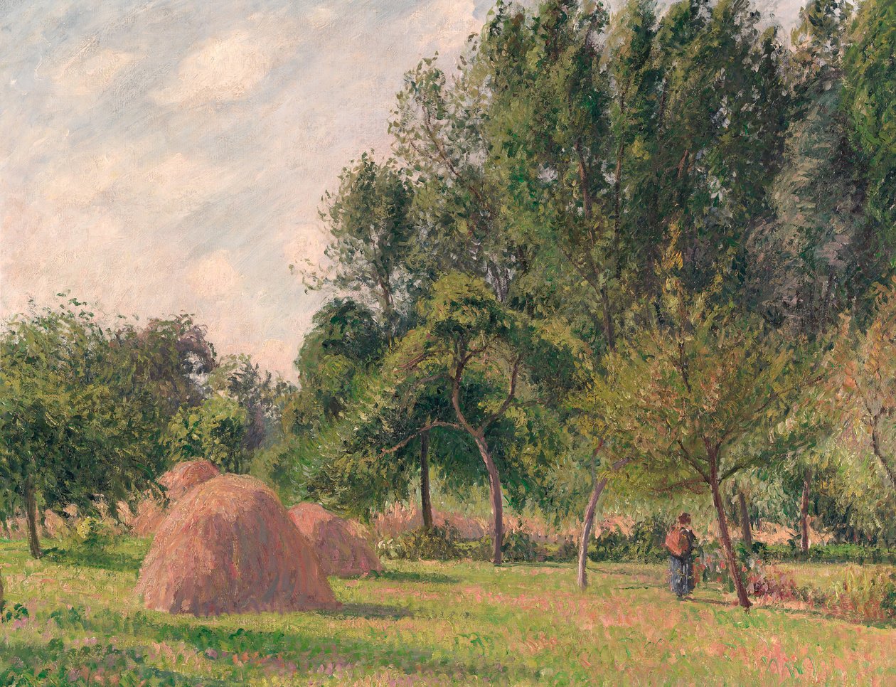 Haystacks, Morning, Éragny, 1899. av Camille Jacob Pissarro
