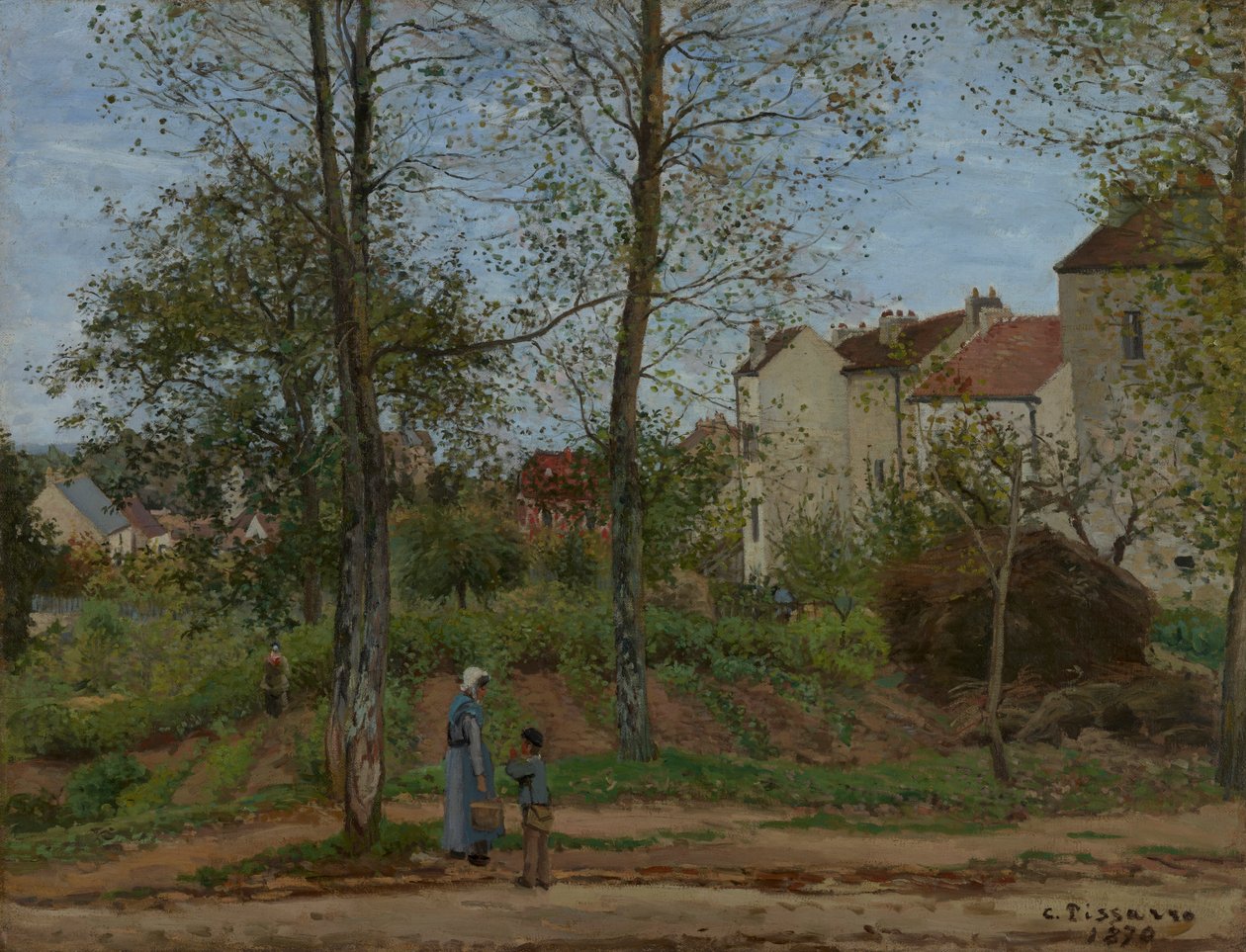 Hus ved Bougival av Camille Jacob Pissarro