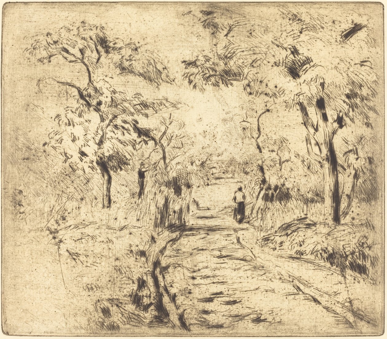 In the Fields at Ennery Dans les champs, en Ennery, 1875. av Camille Pissarro