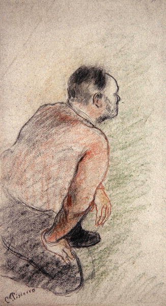 Julien Tanguy (kritt på papir) av Camille Pissarro