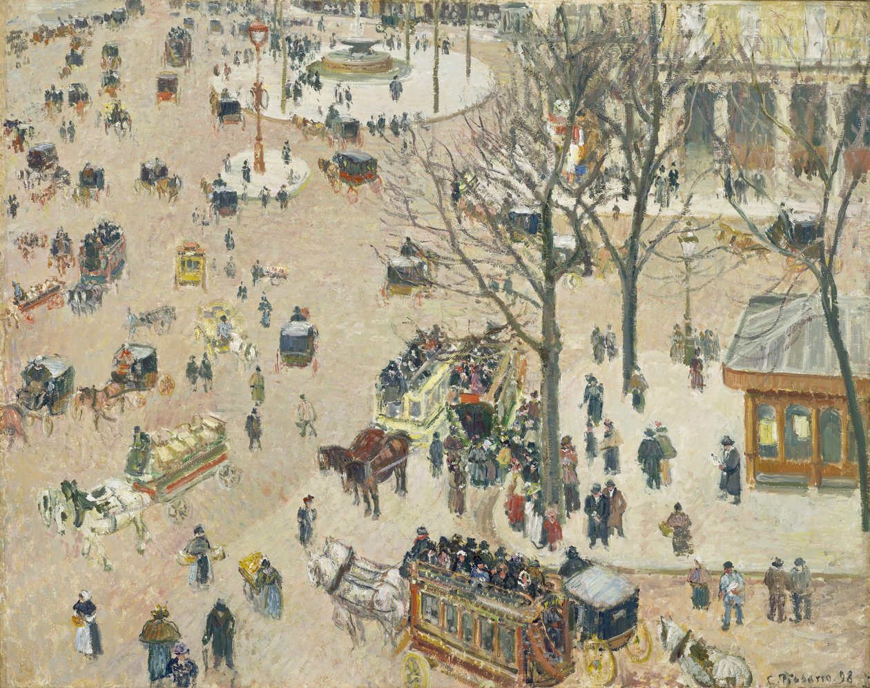 Den franske teaterplassen av Camille Jacob Pissarro