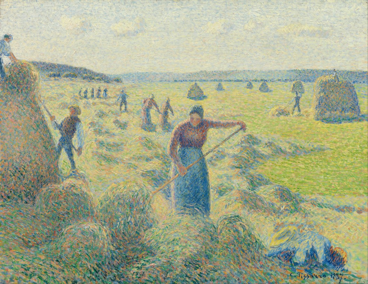 The Hay Harvest, Éragny av Camille Jacob Pissarro