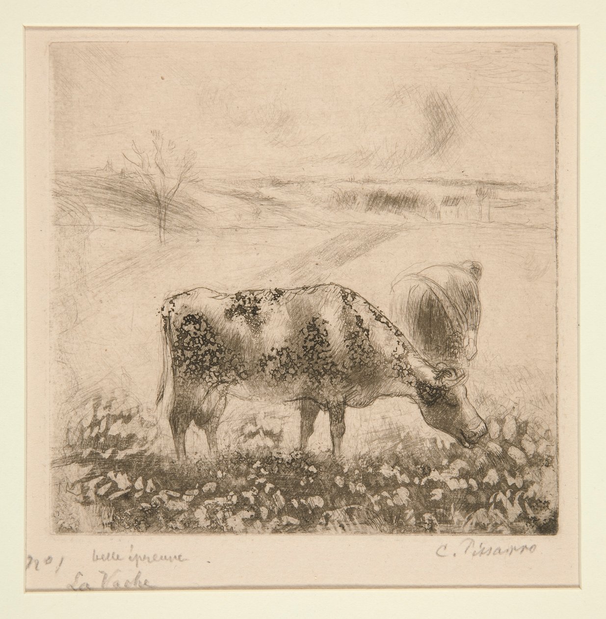 La Vache (kua) av Camille Pissarro