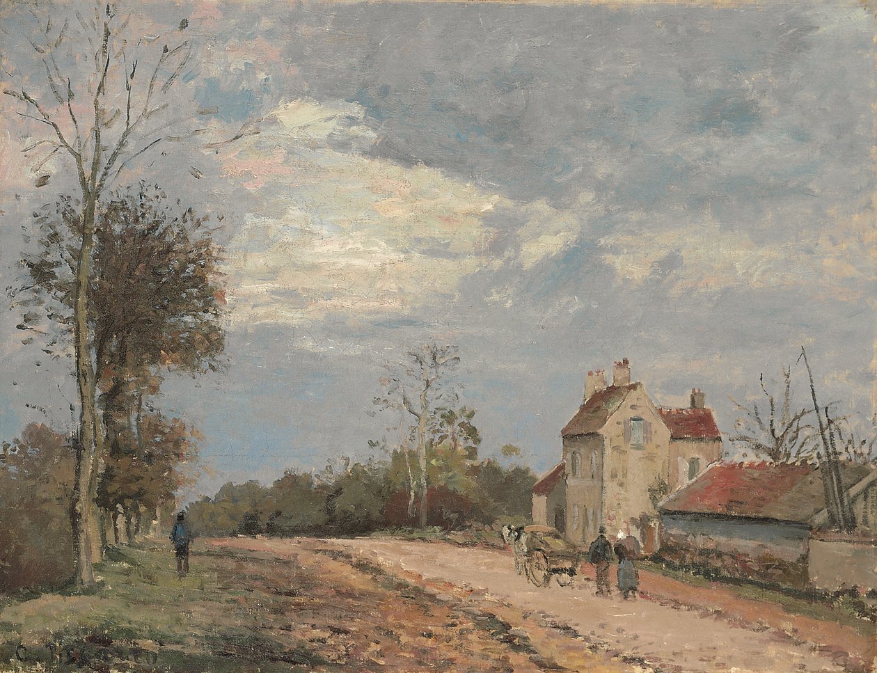Huset til Monsieur Musy, route de Marly, Louveciennes, ca. 1872 (olje på lerret) av Camille Pissarro