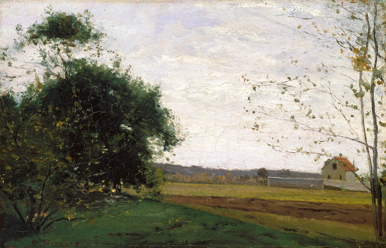 Landskap (olje på lerret) av Camille Pissarro