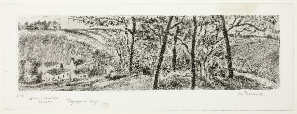 Landskap panorama av Camille Pissarro
