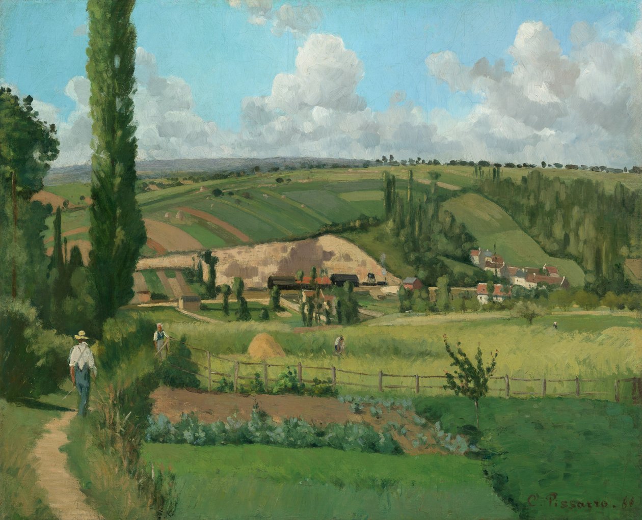 Landskap ved Les Pâtis, Pontoise, 1868. av Camille Pissarro