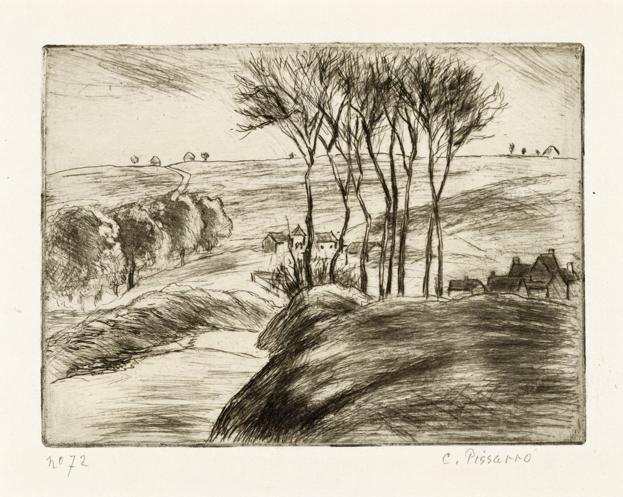 Landskap på Osny av Camille Jacob Pissarro