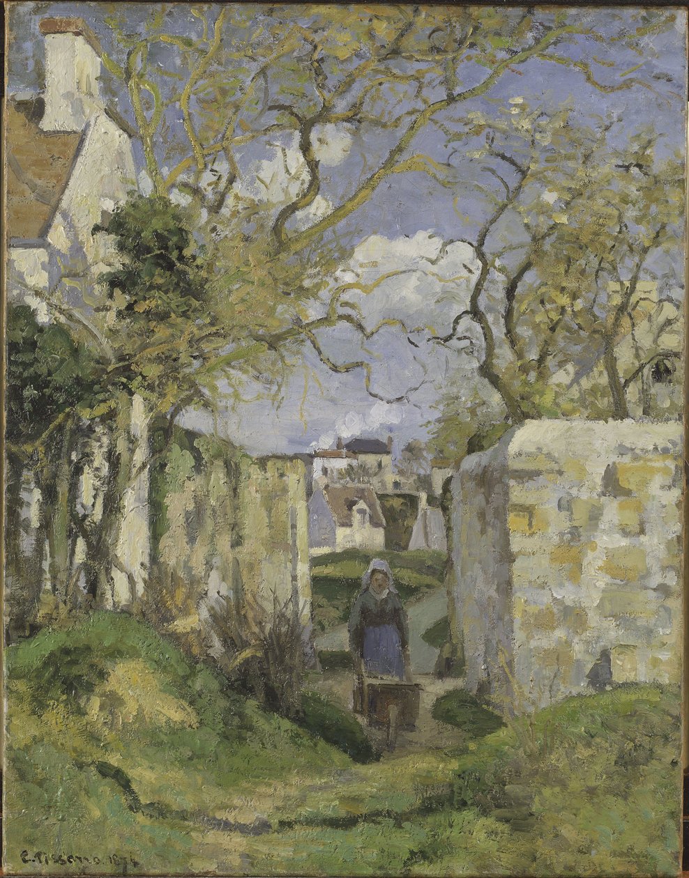 Landskap nær Pontoise, av Pissarro, Camille (1830-1903). Olje på lerret av Camille Jacob Pissarro