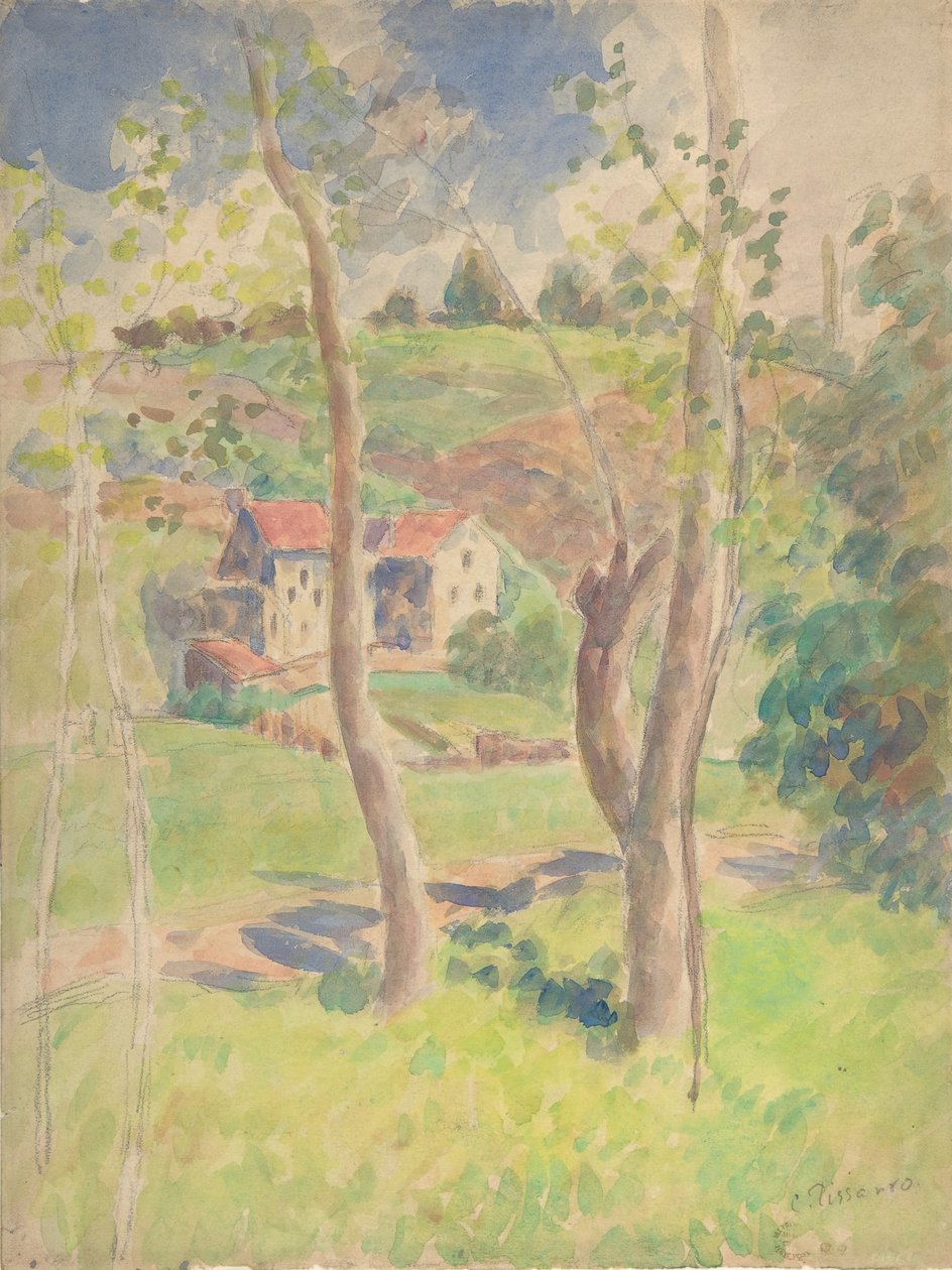 Landskap, andre halvdel av 1800-tallet. av Camille Pissarro