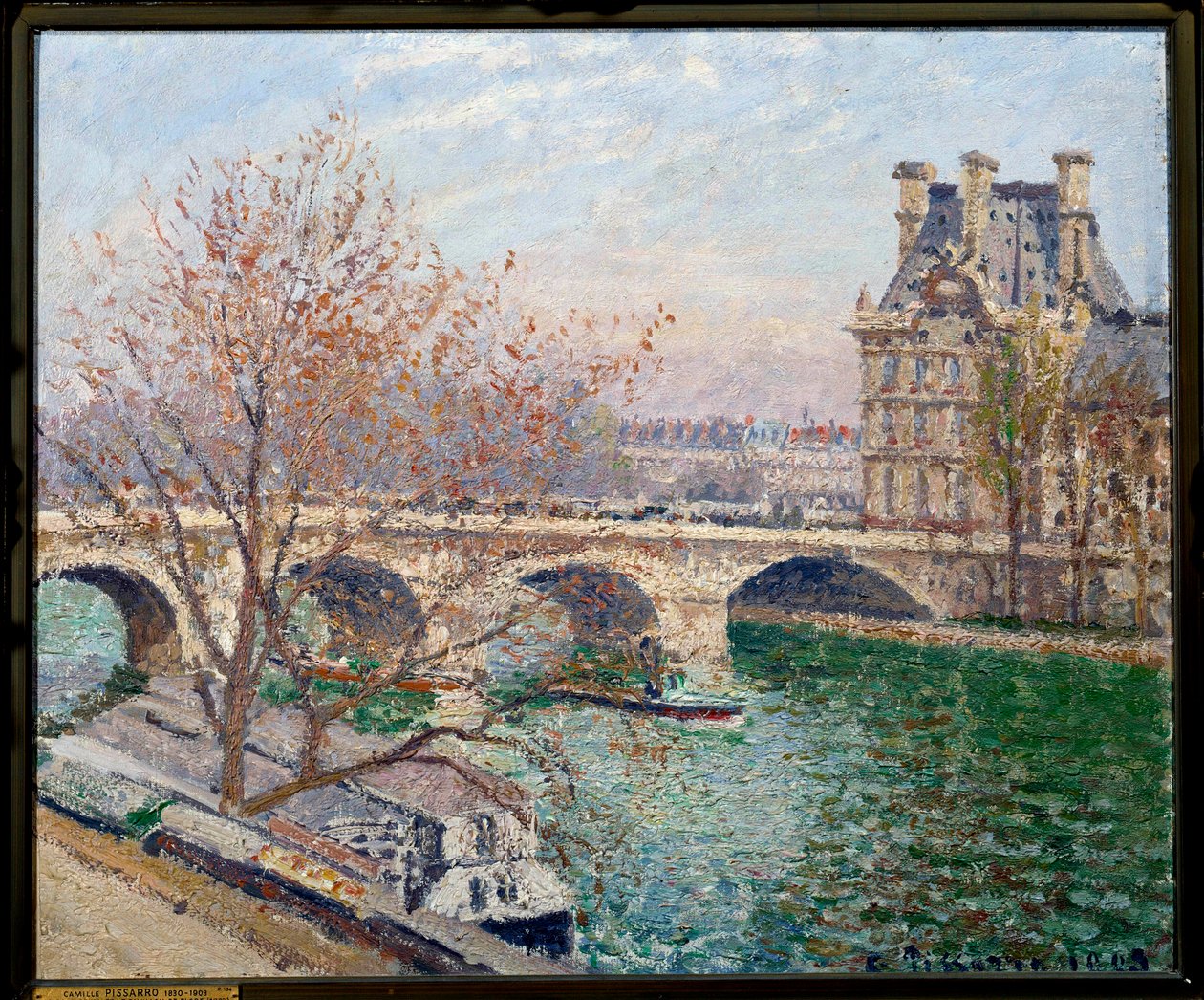 Pont Royal og Pavillon de Flore-maleriet av Camille Pissarro (1830-1903) 1903 Søn. 0,54x0,65 m Paris, Petro Palais-museet av Camille Jacob Pissarro