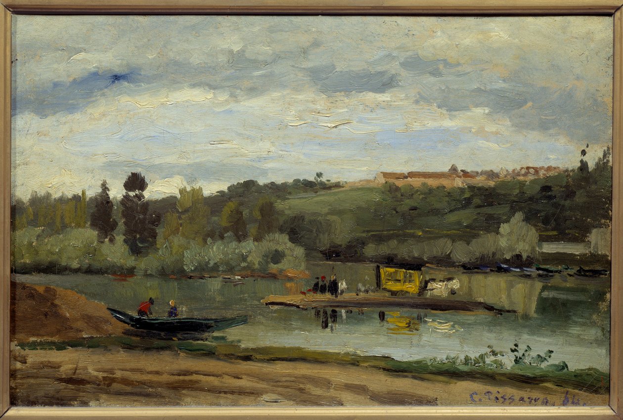 Fergen ved Varenne Saint Hilaire (Saint-Hilaire) Maleri av Camille Pissarro (1830-1903) 1864 Dim 0,27x0,41 m Paris, musee d