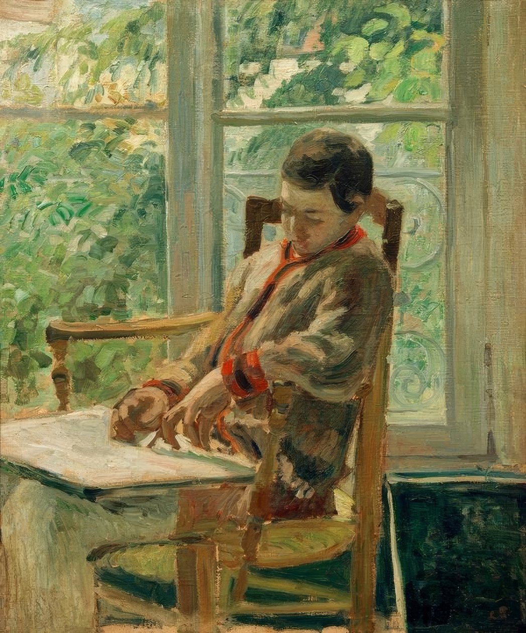 Lucien Pissarro på rommet sitt av Camille Jacob Pissarro